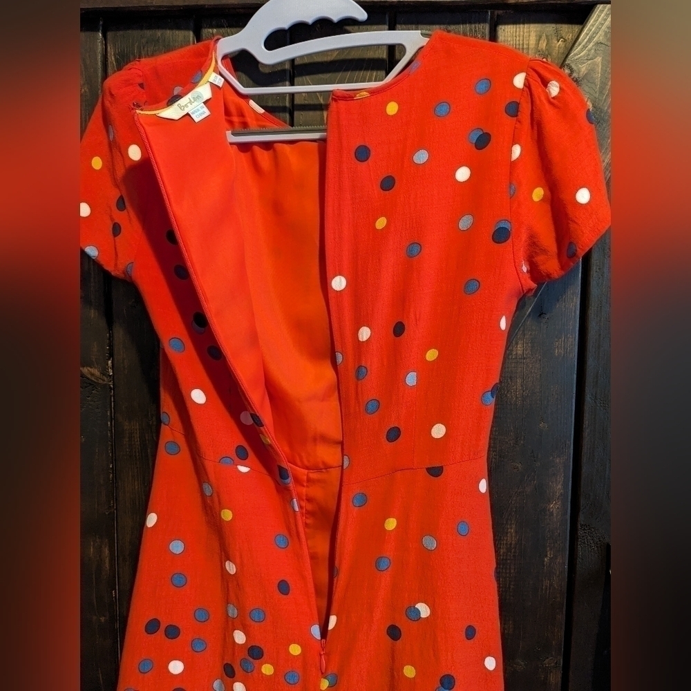 Boden dark orange polka dots dress, size 2 - Picture 6 of 9